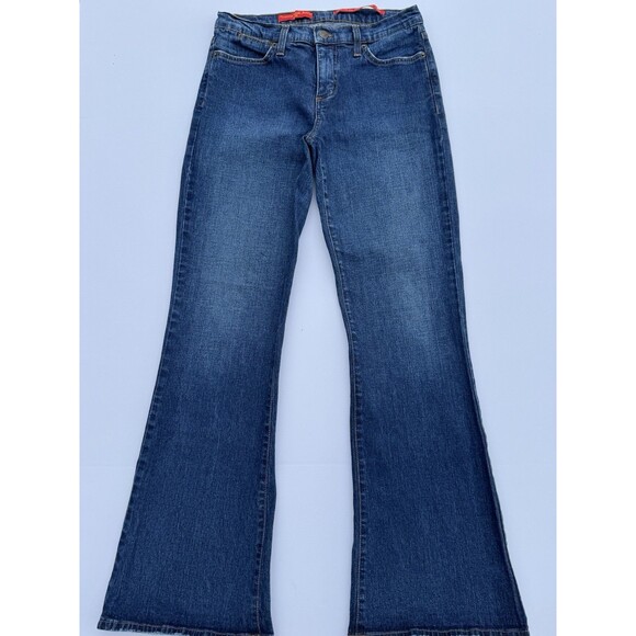 NDJ Tummy Tuck Jeans Womens Sz 10 Blue Bootcut Mid Rise Gold Embroidered Pockets - Picture 1 of 10